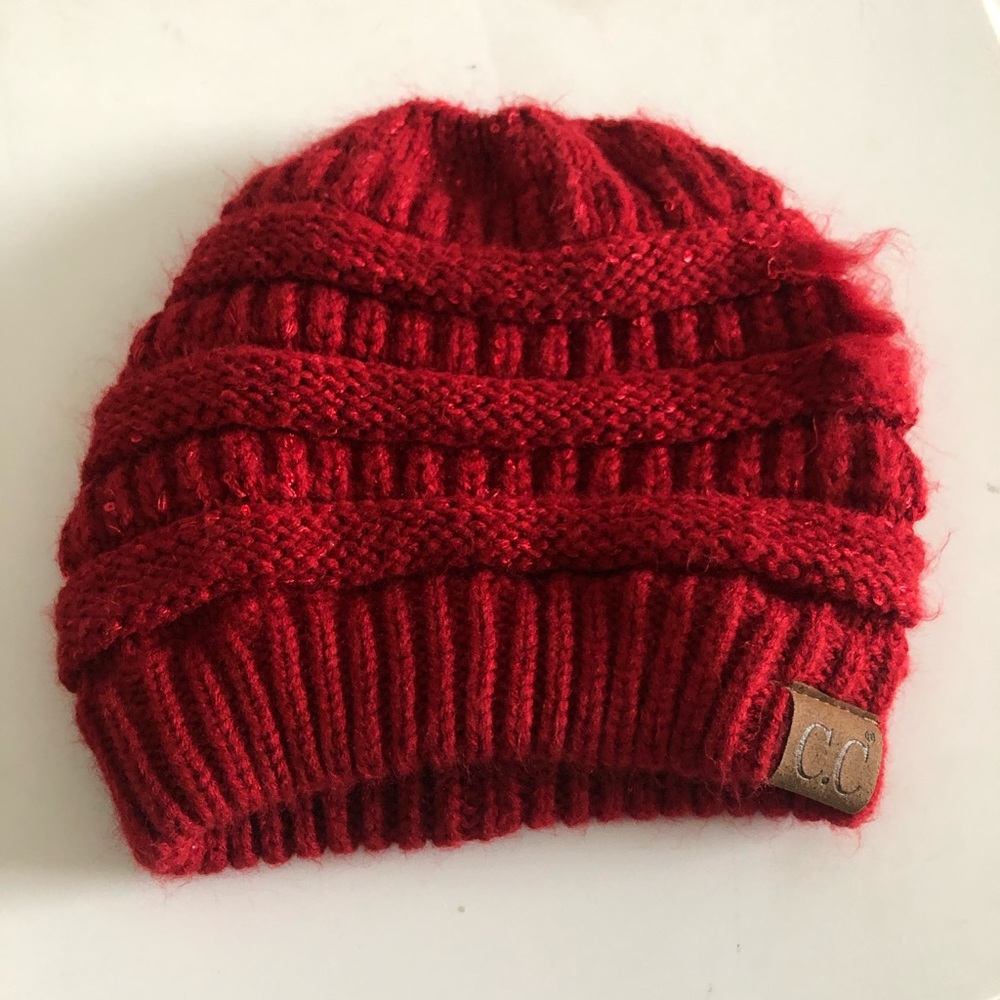 C.C. Ribbed Sequin Beanie